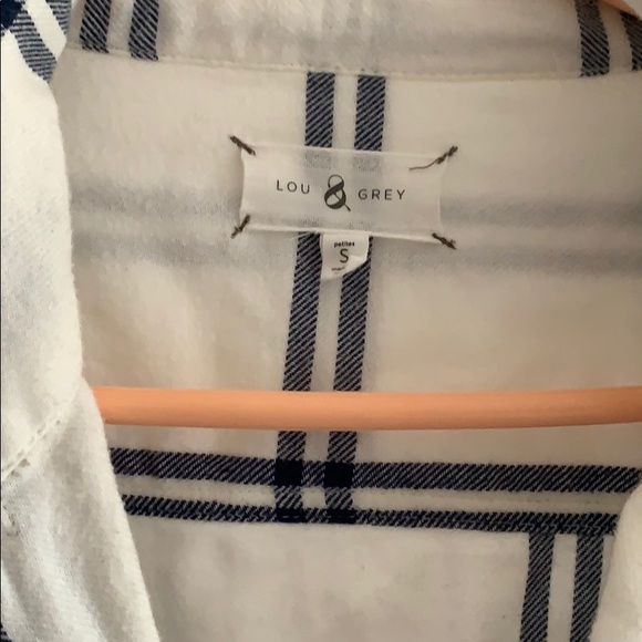 Lou Grey button down so soft shirt white navy S - Picture 2 of 3